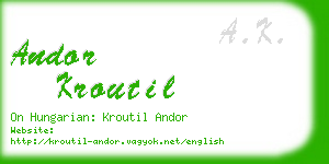 andor kroutil business card